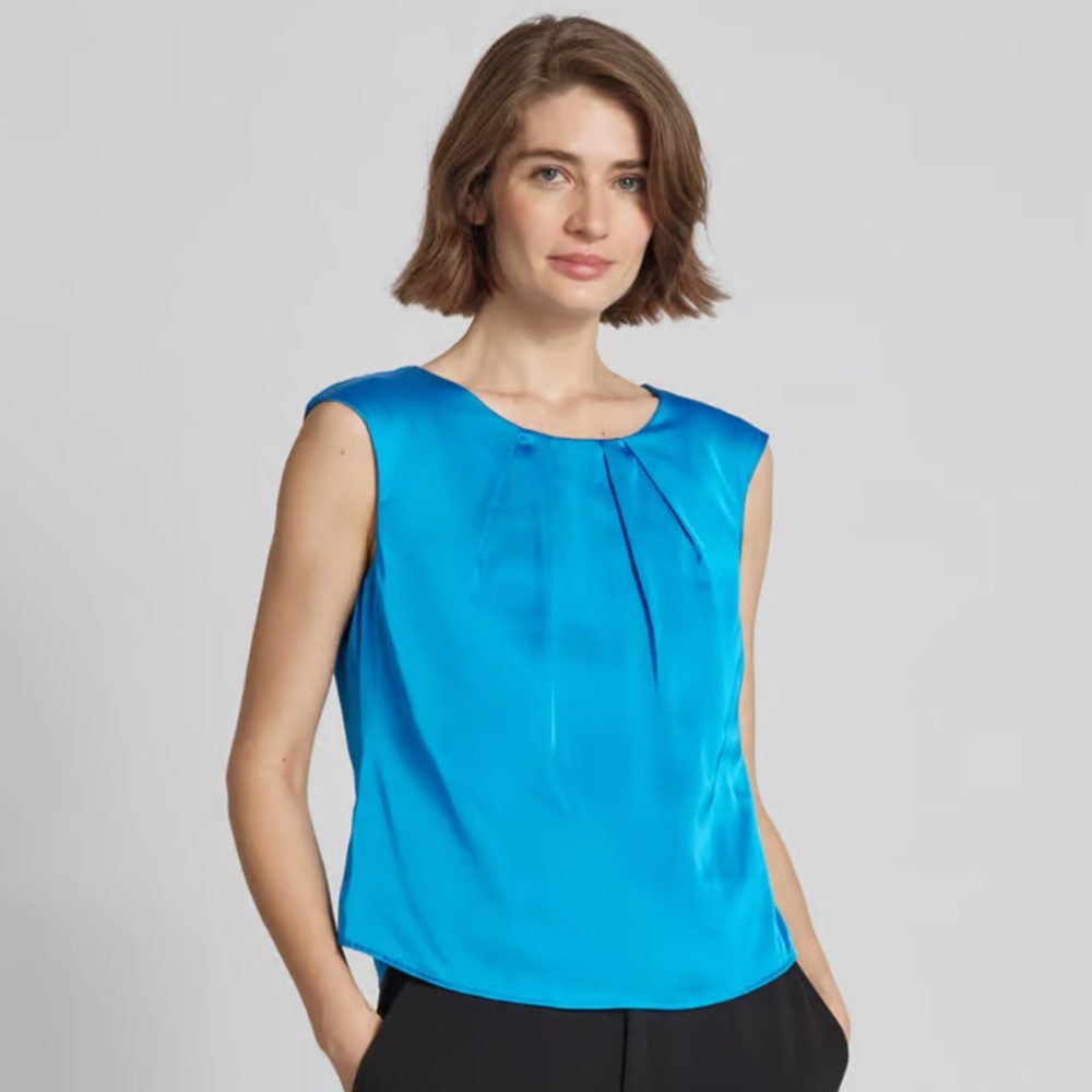 Calvin Klein Bright Blue Sleeveless Blouse (Size S)